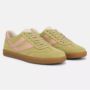 NWT VINCE Oasis Suede & Leather Sneaker Dried Citrus/Lotus Blush US Size 7.5